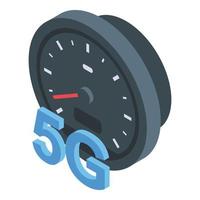 5g test internet speed icon, isometric style vector