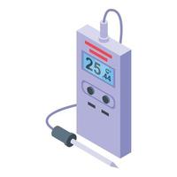 Portable digital thermometer icon, isometric style vector