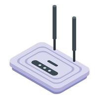 icono de enrutador wifi doméstico, estilo isométrico vector