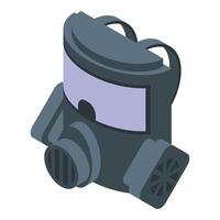 Hazard gas mask icon, isometric style vector
