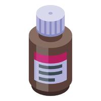 Medical syrup bottle icon, isometric style