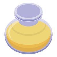 Jojoba oil pot icon, isometric style vector