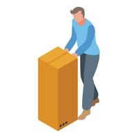 Move box effort icon, isometric style vector