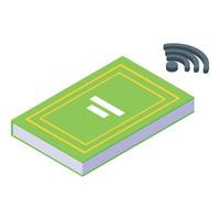 Online training book icon, isometric style vector