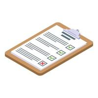 Clipboard assignment icon, isometric style vector