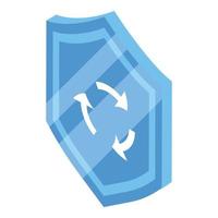 Shield password icon, isometric style vector