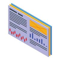 Online training web page icon, isometric style vector