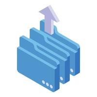 Online training folders icon, isometric style vector