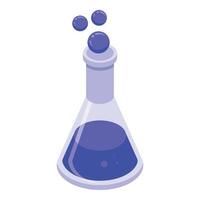 Online training chemical flask icon, isometric style vector