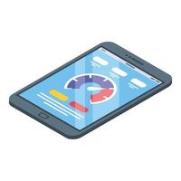 Tablet internet speed icon, isometric style vector