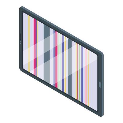 Tablet repair screen icon, isometric style