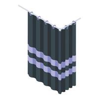 Black shower curtain icon, isometric style vector