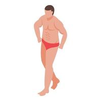 Man bodybuilding icon, isometric style vector