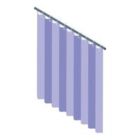 Textile shower curtain icon, isometric style vector