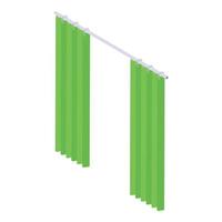 Green shower curtain icon, isometric style vector