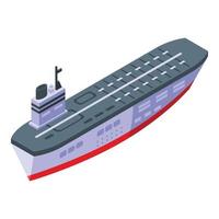 Aircraft carrier deck icon, isometric style vector