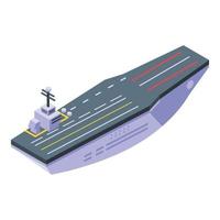 Aircraft carrier aviation icon, isometric style vector