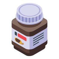 Chocolate paste sugar jar icon, isometric style vector