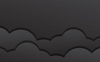 Papercut black clouds vector