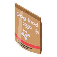 Dog food bag icon, isometric style vector