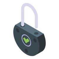 Unlock icon, isometric style vector