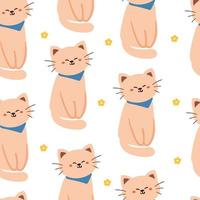 cute cat seamless pattern for fabric print, gift wrap paper vector