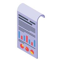 Graph chart assignment icon, isometric style vector