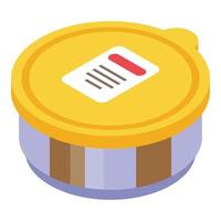 Chocolate paste pot icon, isometric style vector