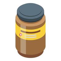 Chocolate paste milk jar icon, isometric style vector