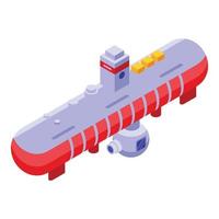 Exploring bathyscaphe icon, isometric style vector