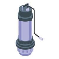 Carbon water pump icon, isometric style vector