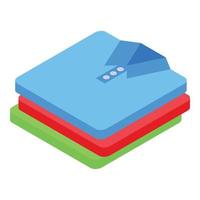 Clothes stack icon, isometric style vector