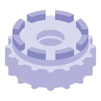 Bicycle repair gear icon, isometric style vector