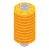 Thread bobine icon, isometric style vector