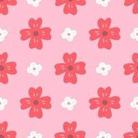 Floral Vector Seamless Pattern in Flat Style for Fabric, Wrapping Paper, Postcards, wallpaper