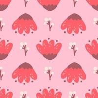 Floral Vector Seamless Pattern in Flat Style for Fabric, Wrapping Paper, Postcards, wallpaper