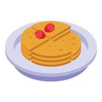 Healthy breakfast cracker icon, isometric style vector