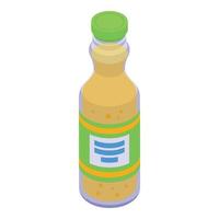 icono de botella de jugo de desayuno saludable, estilo isométrico vector