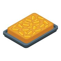 Apple pie icon, isometric style vector