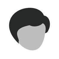 Short Hair Flat Greyscale Icon vector