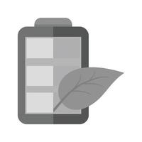 Eco friendly Battery Flat Greyscale Icon vector