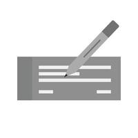 Write Cheque Flat Greyscale Icon vector