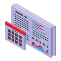 icono de calendario de informes, estilo isométrico vector