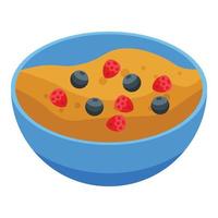 icono de comida muesli saludable, estilo isométrico vector