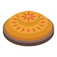 Pastry apple pie icon, isometric style vector