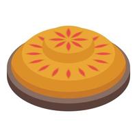 Pastry apple pie icon, isometric style vector