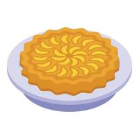 Cooked apple pie icon, isometric style vector