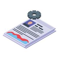 Report data person icon, isometric style vector