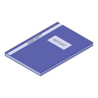 Report folder icon, isometric style vector