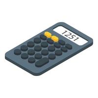 Report calculator icon, isometric style vector